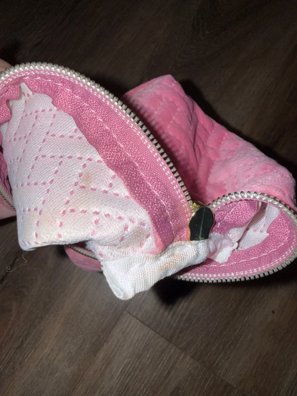 Ulta Beauty Quilted Pink Cosmetic Pouch with Gold Zipper - Picture 4 of 4